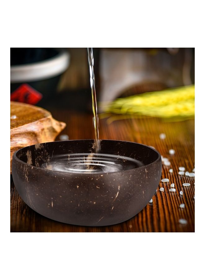 Natural Raw Coconut Shell Bowl Brown (D)12-15x(H)6-5cm - Image 4